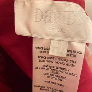 David’s Bridal apple red dress